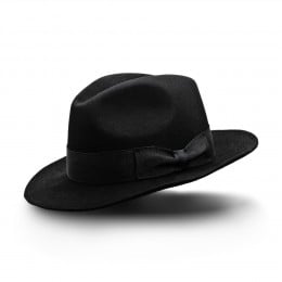 fedora kepelusz męski czarny filcowe 2