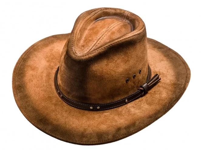 Skórzany kapelusz Kowbojski brązowy damski - sklep z kapeluszami