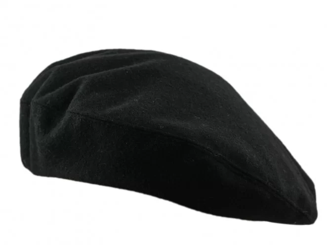 Czarny beret damski z wełny