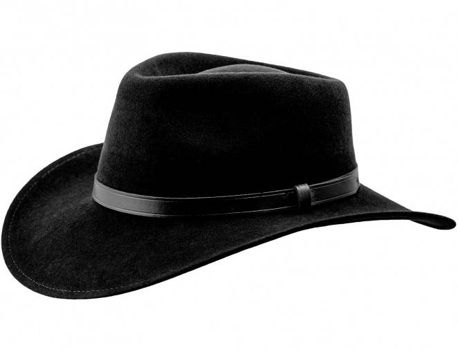 kapelusz męski czarny wełniany
