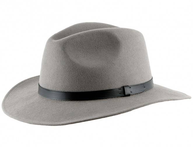 szara fedora - kapelusz męski filcowy