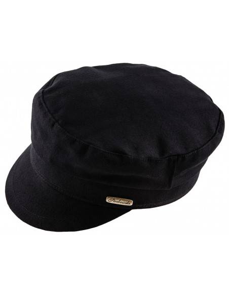Czarna damska czapka z daszkiem bawełniana na lato