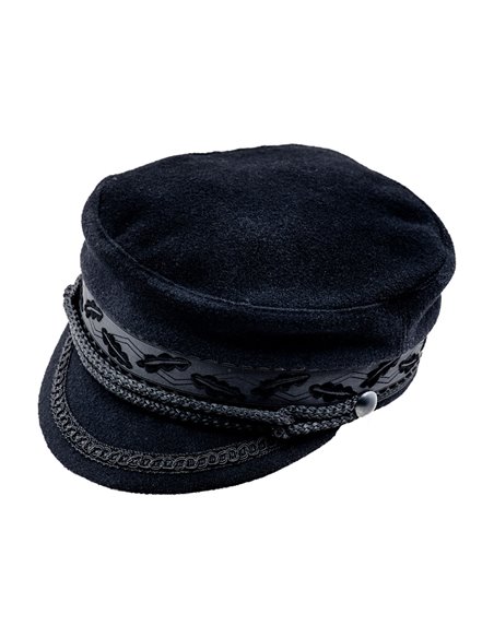 Żeglarska czapka szypra w kolorze czarnym