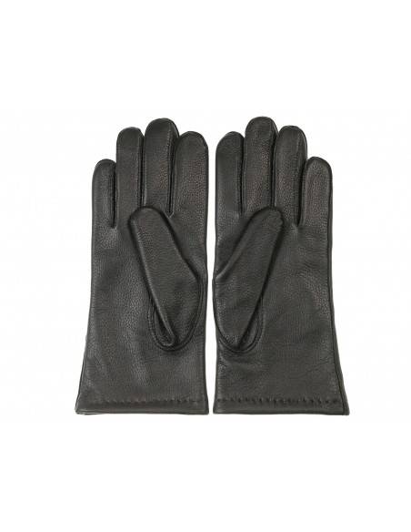 Męskie rękawiczki czarne na zimę ze skóry - sklep warszawa sterkowski