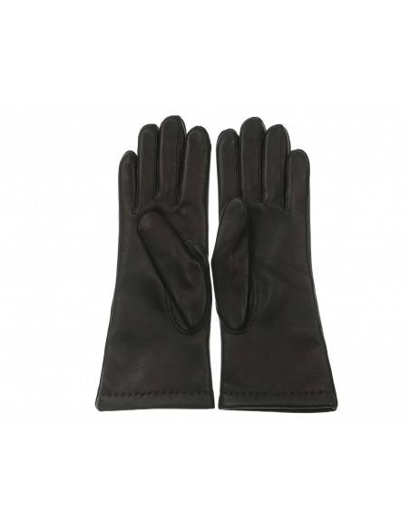 Damskie rękawiczki czarne na zime ze skóry