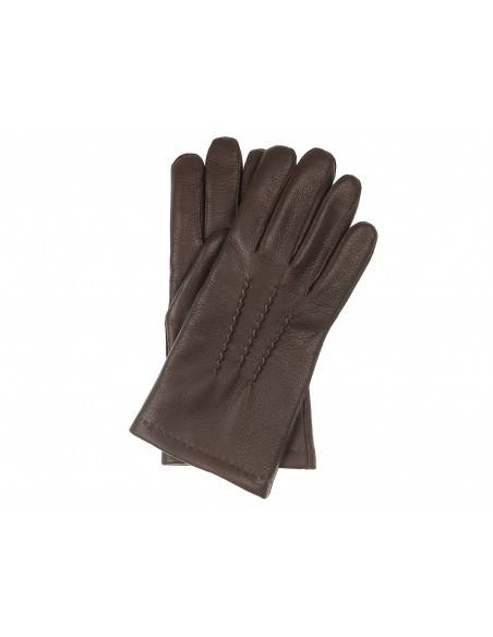 skórzane rękawiczki męskie brązowe na zime