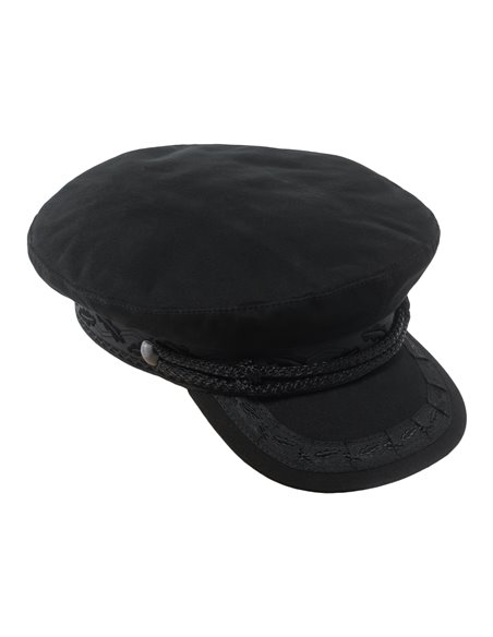 Damska czapka czarna kaszubka z daszkiem