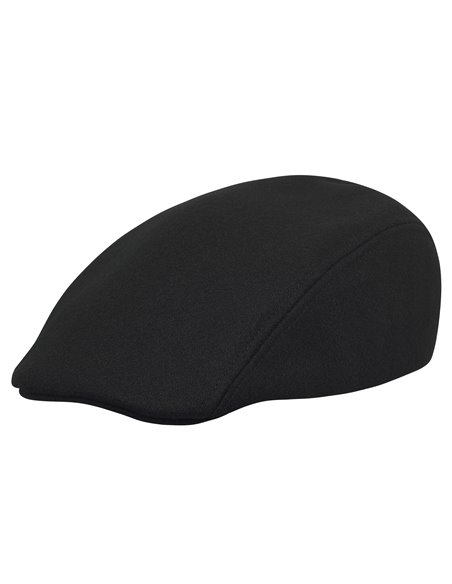 Wełniana czapka męska czarna z ciepłym nausznikiem