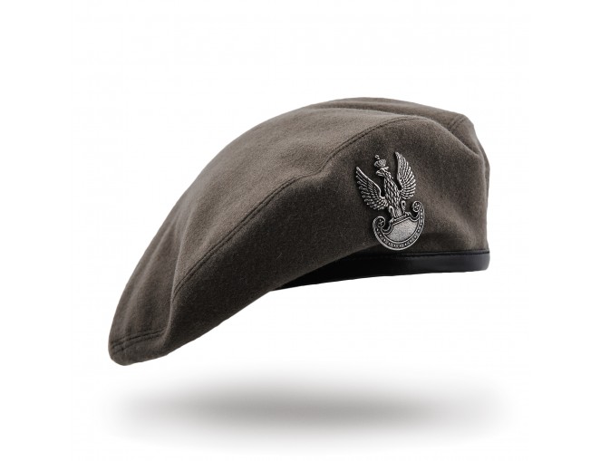 Beret męski szary wełniany