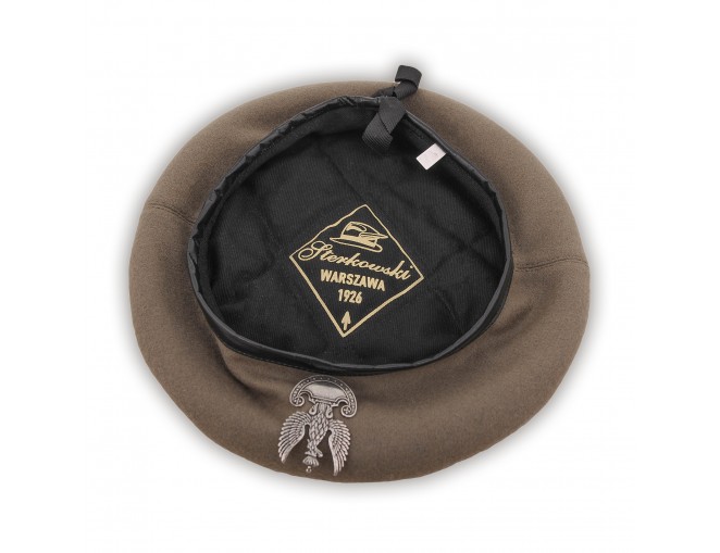 Czapka beret wełniany męski ręcznie szyty