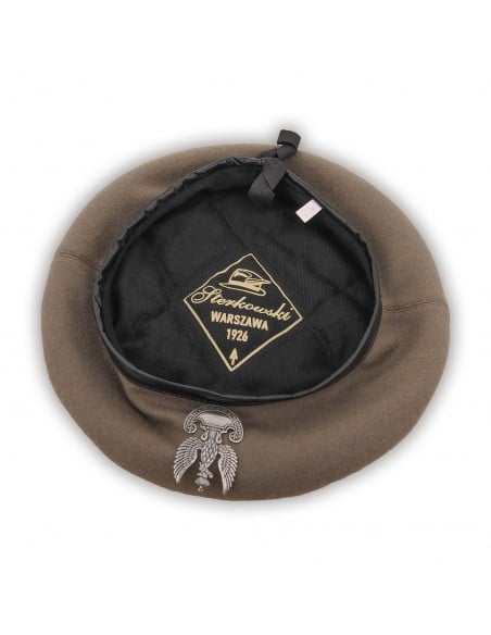 Czapka beret wełniany męski ręcznie szyty