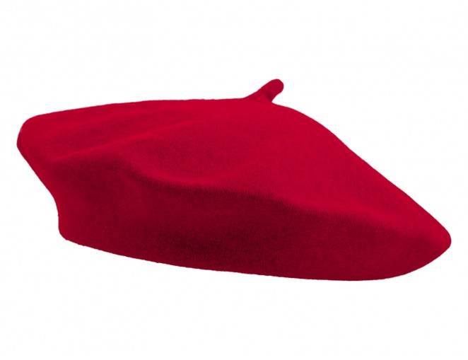 Klasyczny beret wełniany czerwony na jesień i zimę