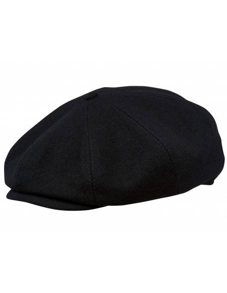 Czarna czapka męska z sukna wełnianego