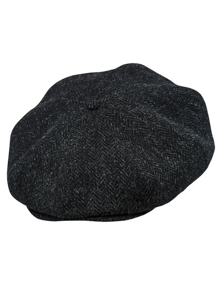 Modne czapki męskie - wełniane, Harris Tweed