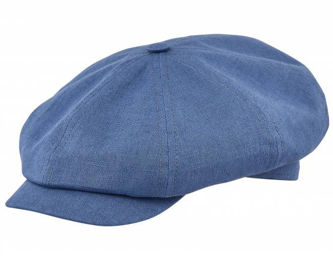 Niebieska czapka z daszkiem letnia z lnu