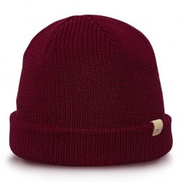 Bordowa czapka beanie na zimę damska
