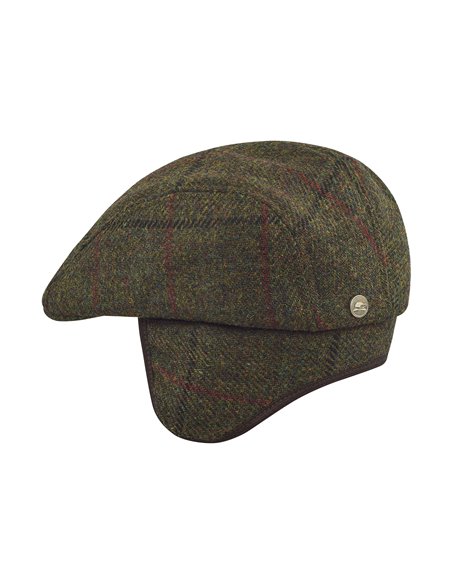 Klasyczna angielka Norte z oryginalnego szkockiego Harris Tweedu ze składanym nausznikiem idealna czapka na jesień