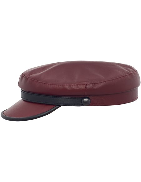Klasyczna czapka Trawlerka w stylu retro z wysokiej jakości naturalnej skóry