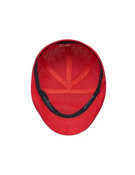 Męska letnia czapka lniana w kolorze czerwonym - polskie czapki