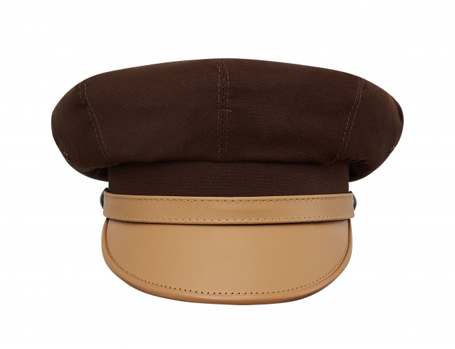 Brązowa czapka męska z daszkiem bawełniana - retro czapki sterkowski
