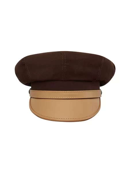 Brązowa czapka męska z daszkiem bawełniana - retro czapki sterkowski