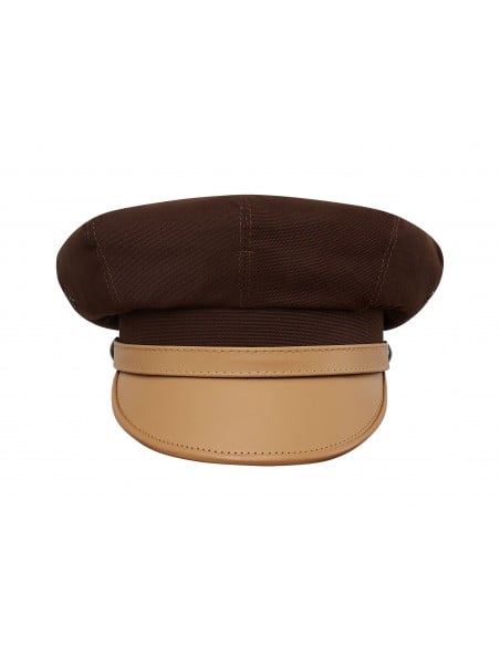 Brązowa czapka męska z daszkiem bawełniana - retro czapki sterkowski