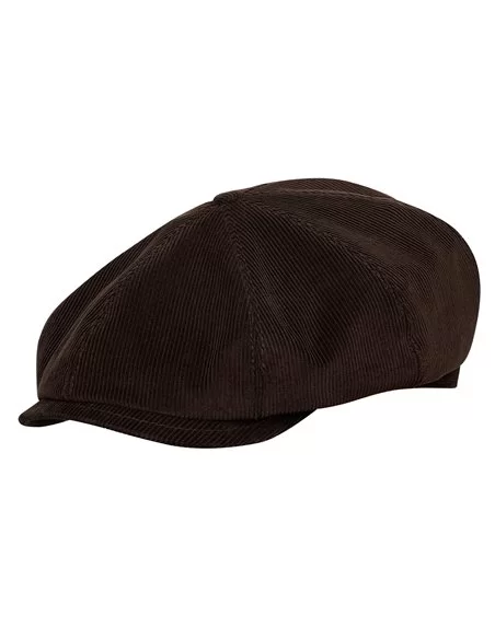 Lekka czapka w stylu gangu Peaky Blinders uszyta z bawełnianego brązowego sztruksu