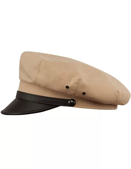 Retro nakrycie głowy beżowe z daszkiem - polskie czapki