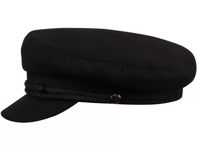 Czarna damska czapka z daszkiem wełniana zimowa jesienna