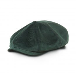 Wygodna czapka w stylu gangu Peaky Blinders uszyta z zielonego khaki sztruksu 2