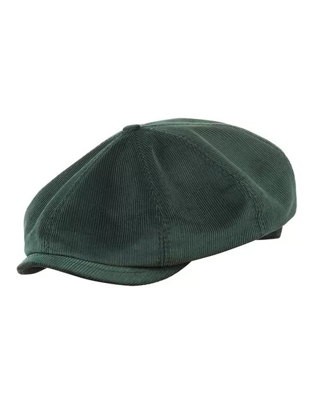 Lekka czapka w stylu gangu Peaky Blinders uszyta z bawełnianego zielonego sztruksu