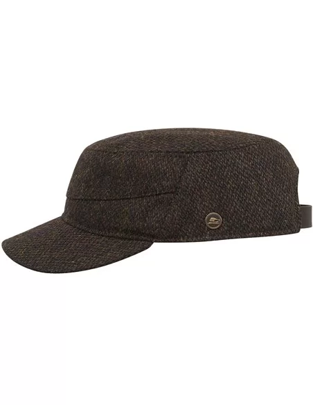 Idealna czapka na jesień czy zimę z daszkiem patrolówka uszyta z ciepłego Harris Tweedu
