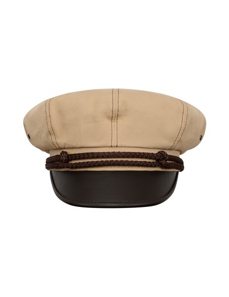 Bawełniana czapka z daszkiem męska beżowa