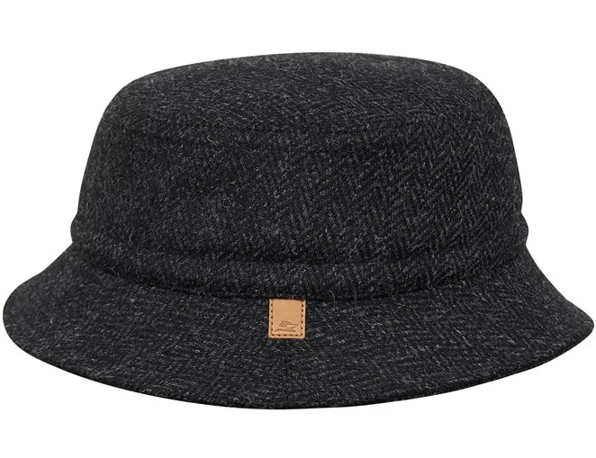Modny i stylowy kapelusz typu Bucket uszyty z wełnianego Harris Tweedu z ocieploną, pikowaną podszewką