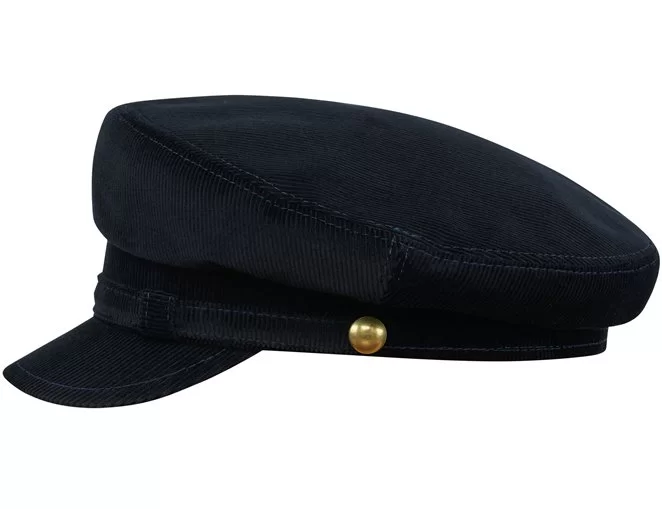 Granatowa czapka z daszkiem męska sztruksowa