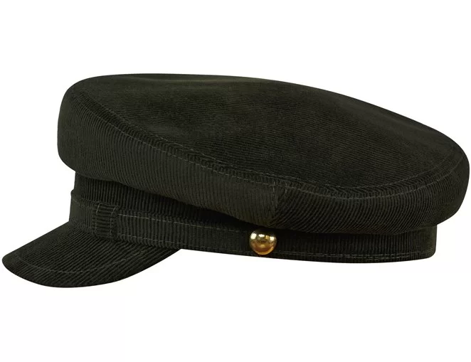 Zielona czapka sztruksowa na wiosnę - czapki dla mężczyzn