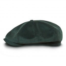 Wygodna czapka w stylu gangu Peaky Blinders uszyta z zielonego khaki sztruksu