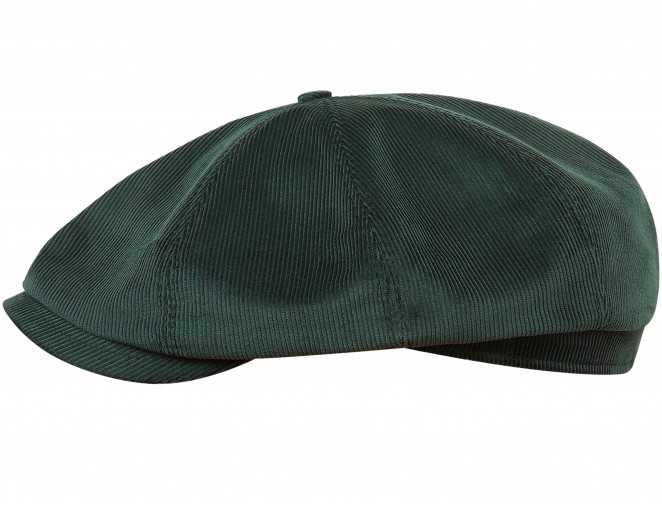 Wygodna czapka w stylu gangu Peaky Blinders uszyta z zielonego khaki sztruksu