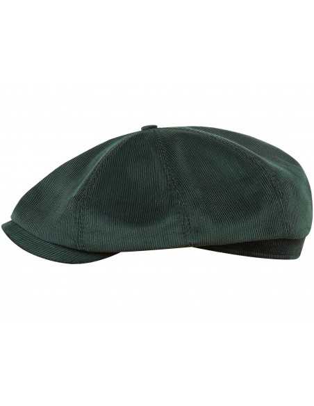 Wygodna czapka w stylu gangu Peaky Blinders uszyta z zielonego khaki sztruksu