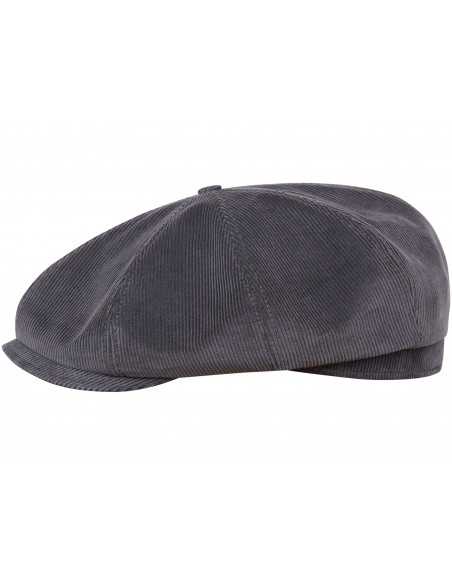 Wygodna czapka w stylu gangu Peaky Blinders uszyta z wygodnego szarego sztruksu